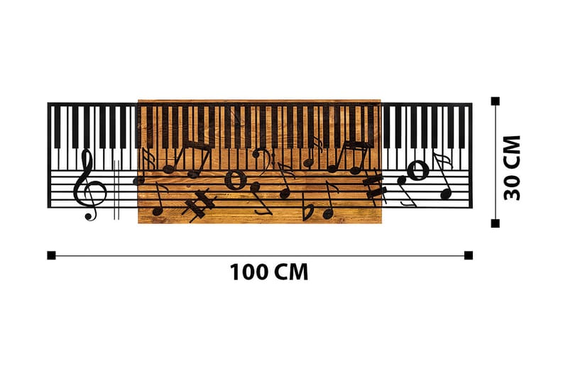 Arya Väggdekor - Svart/Valnöt - Inredning & dekor - Väggdekor - Skyltar - Plåtskylt