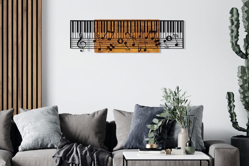 Arya Väggdekor - Svart/Valnöt - Inredning & dekor - Väggdekor - Skyltar - Plåtskylt