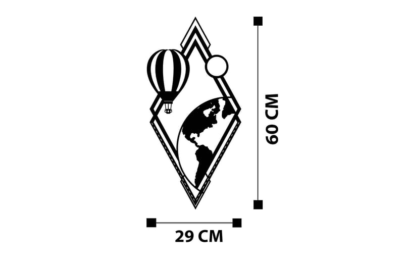 Balloon Väggdekor - Svart - Inredning & dekor - Väggdekor - Skyltar - Plåtskylt