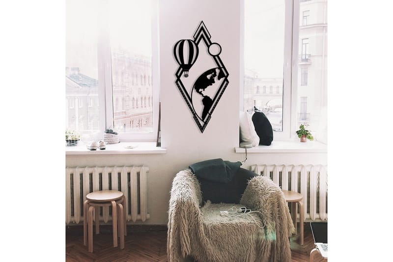 Balloon Väggdekor - Svart - Inredning & dekor - Väggdekor - Skyltar - Plåtskylt