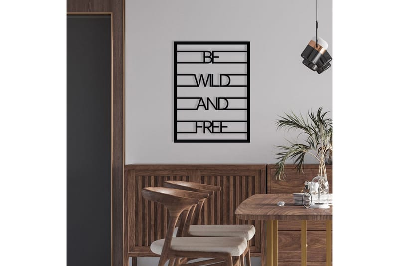 Be Wild And Free Väggdekor - Svart - Inredning & dekor - Väggdekor - Skyltar - Plåtskylt