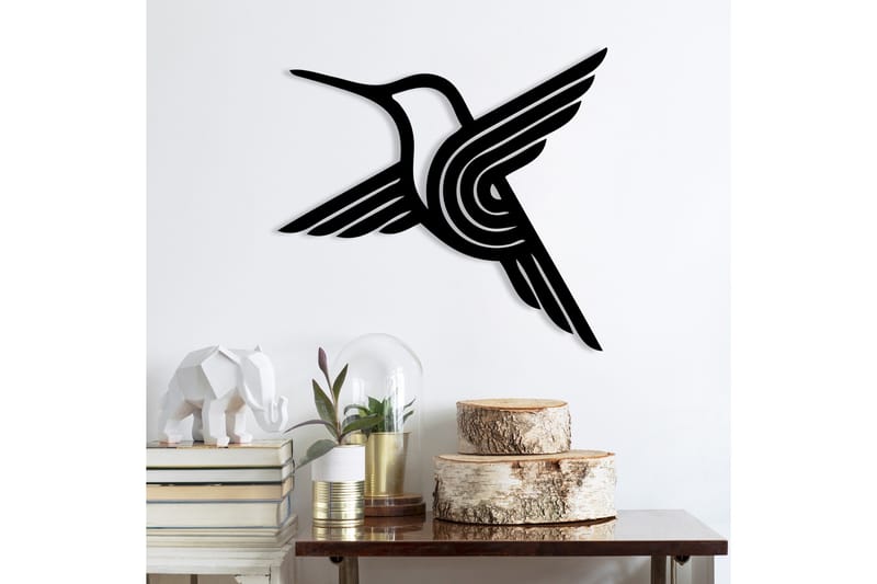 Bee bird Väggdekor - Svart - Inredning & dekor - Väggdekor - Skyltar - Plåtskylt