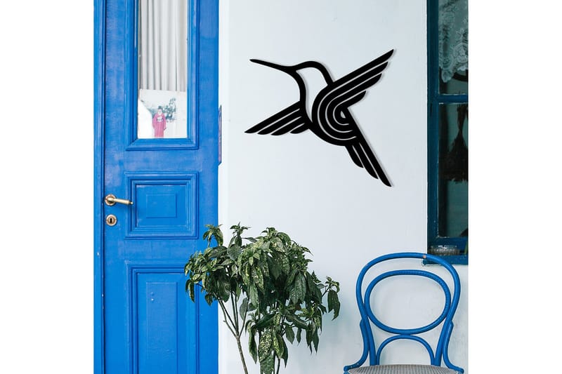 Bee bird Väggdekor - Svart - Inredning & dekor - Väggdekor - Skyltar - Plåtskylt