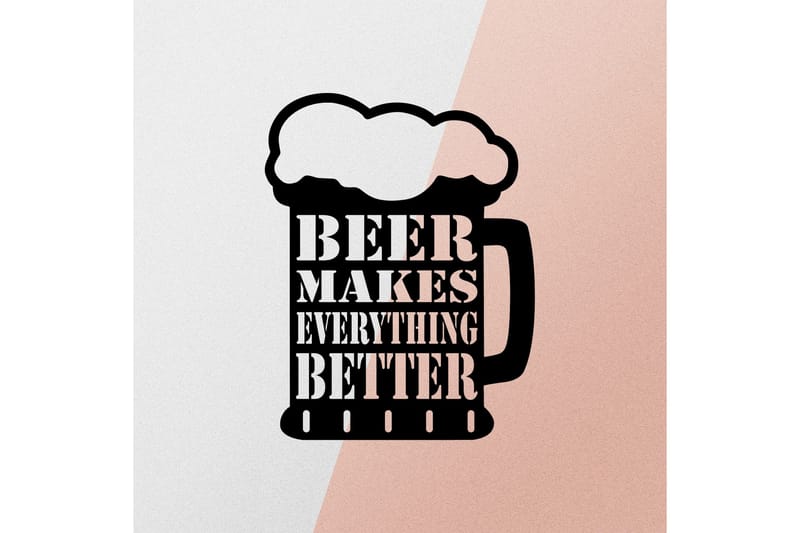 Beer Metal Decor Väggdekor - Svart - Inredning & dekor - Väggdekor - Skyltar - Plåtskylt