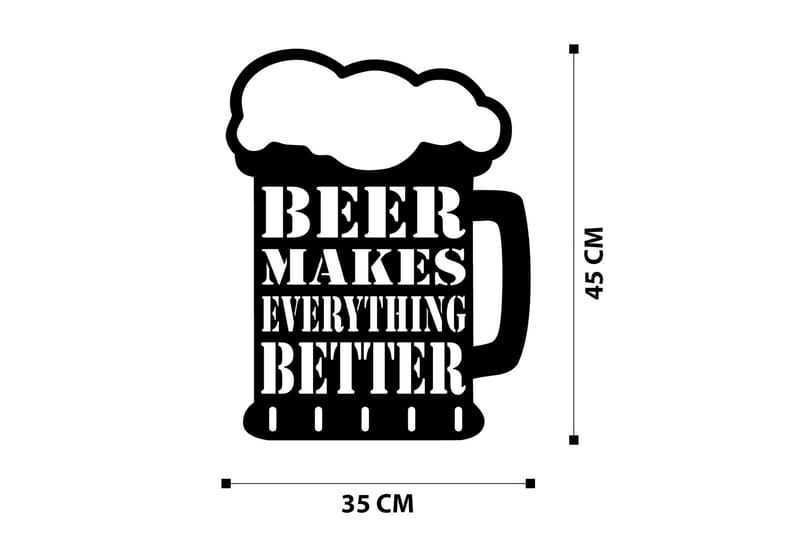 Beer Metal Decor Väggdekor - Svart - Inredning & dekor - Väggdekor - Skyltar - Plåtskylt