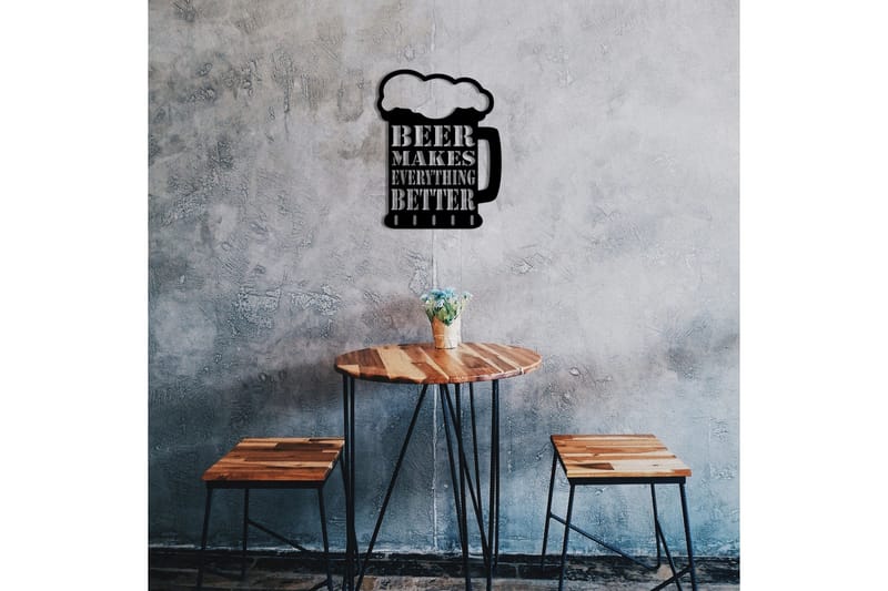 Beer Metal Decor Väggdekor - Svart - Inredning & dekor - Väggdekor - Skyltar - Plåtskylt