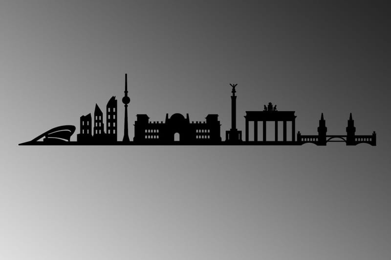 Berlin Skyline Väggdekor - Svart - Inredning & dekor - Väggdekor - Skyltar - Plåtskylt