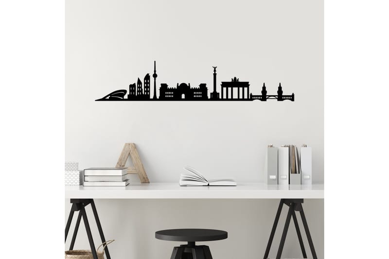 Berlin Skyline Väggdekor - Svart - Inredning & dekor - Väggdekor - Skyltar - Plåtskylt