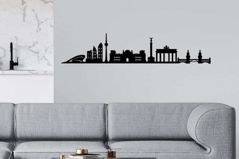 Berlin Skyline Väggdekor, Svart