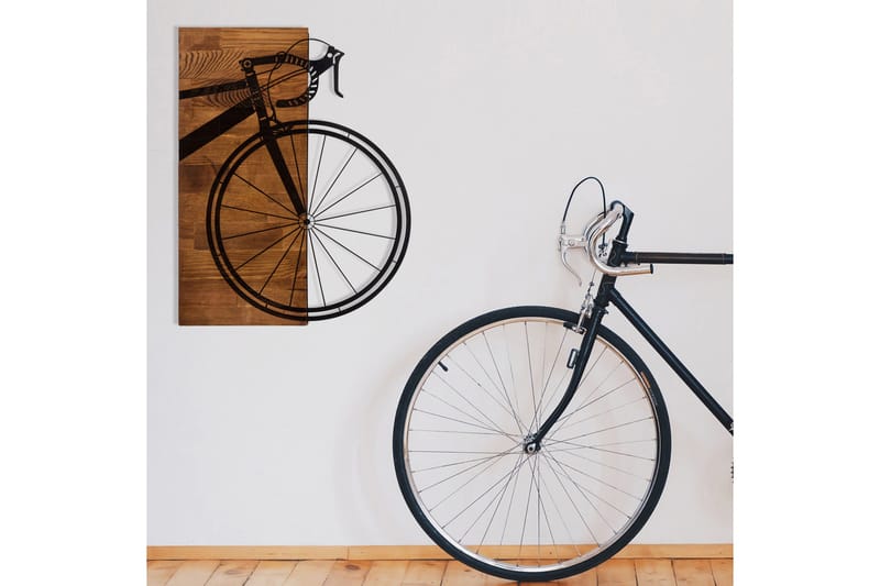 Bicycle Väggdekor - Svart/Valnöt - Inredning & dekor - Väggdekor - Skyltar - Plåtskylt