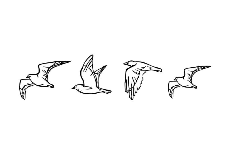 Birds Väggdekor, Svart