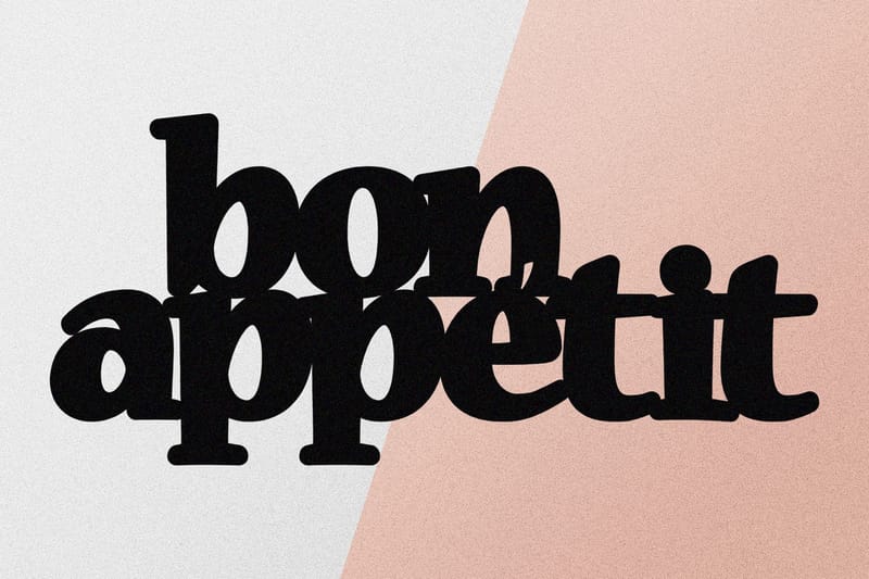 Bon Appetit 2 Väggdekor - Svart - Inredning & dekor - Väggdekor - Skyltar - Plåtskylt