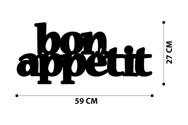 Bon Appetit 2 Väggdekor - Svart - Inredning & dekor - Väggdekor - Skyltar - Plåtskylt