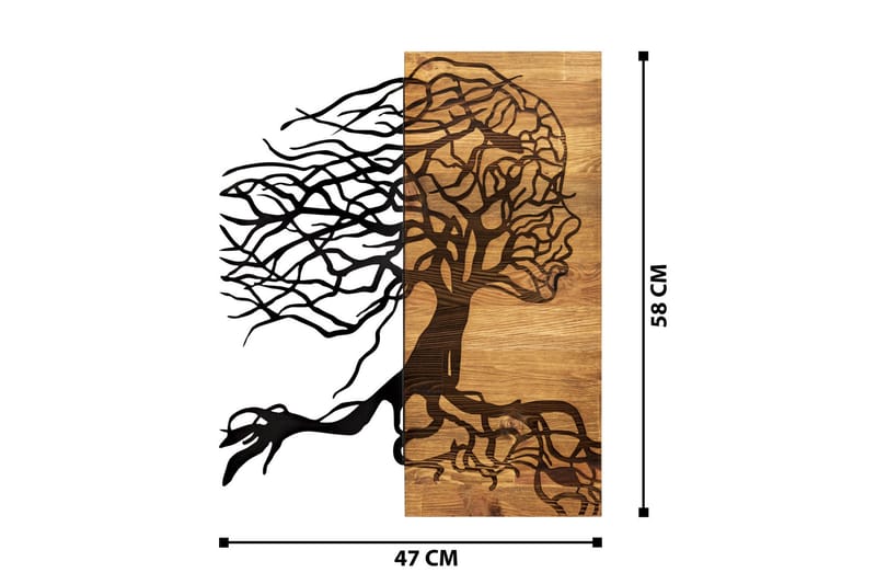 Breath Väggdekor - Svart/Valnöt - Inredning & dekor - Väggdekor - Skyltar - Plåtskylt