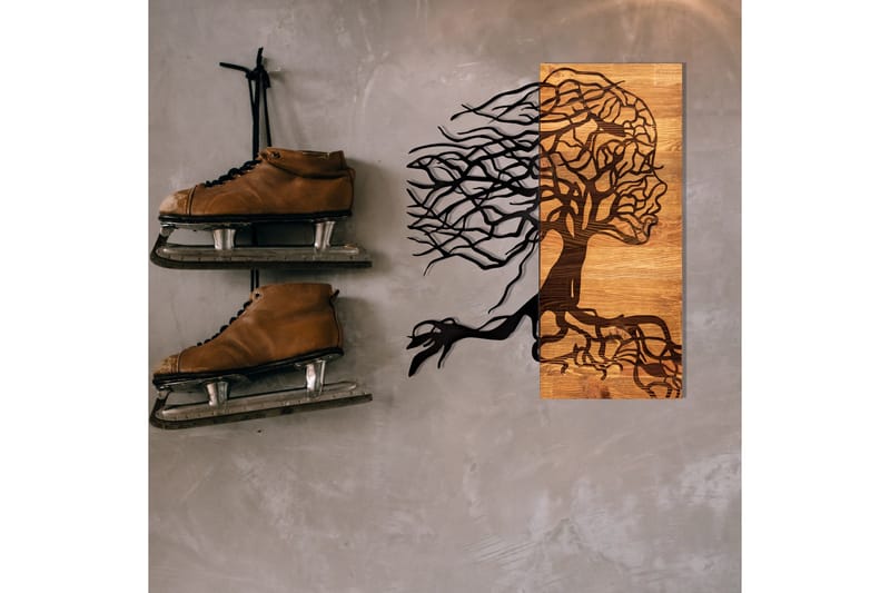 Breath Väggdekor - Svart/Valnöt - Inredning & dekor - Väggdekor - Skyltar - Plåtskylt