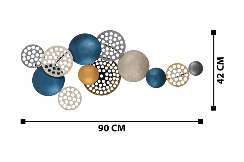 Bronte - Väggdekor - Blå/Champagne/Orange - Inredning & dekor - Väggdekor - Skyltar - Plåtskylt