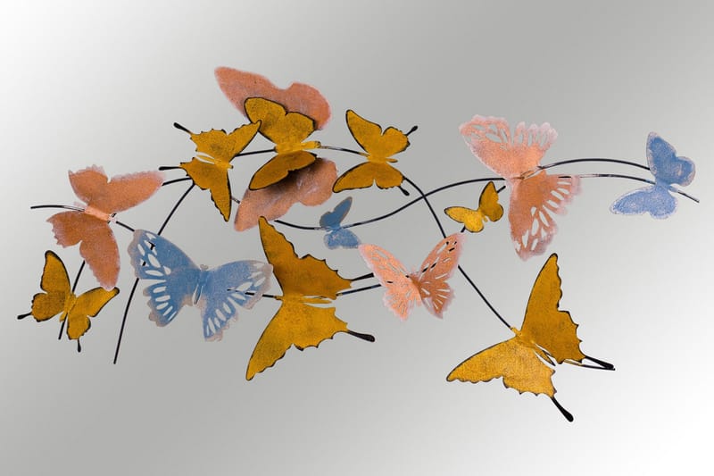BUTTERFLIES Väggdekor Flerfärgad - Inredning & dekor - Väggdekor - Skyltar - Plåtskylt