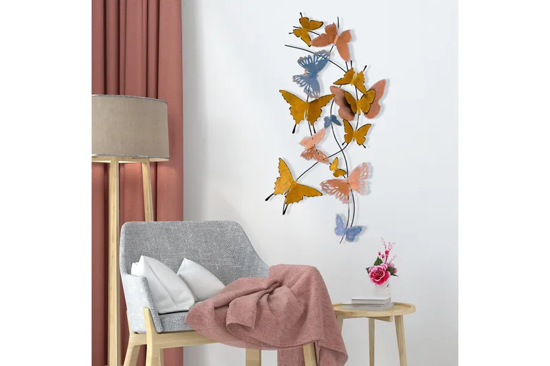 Butterflies Väggdekor - Flerfärgad - Inredning & dekor - Väggdekor - Skyltar - Plåtskylt
