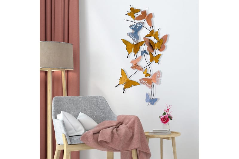 Butterflies Väggdekor - Flerfärgad - Inredning & dekor - Väggdekor - Skyltar - Plåtskylt