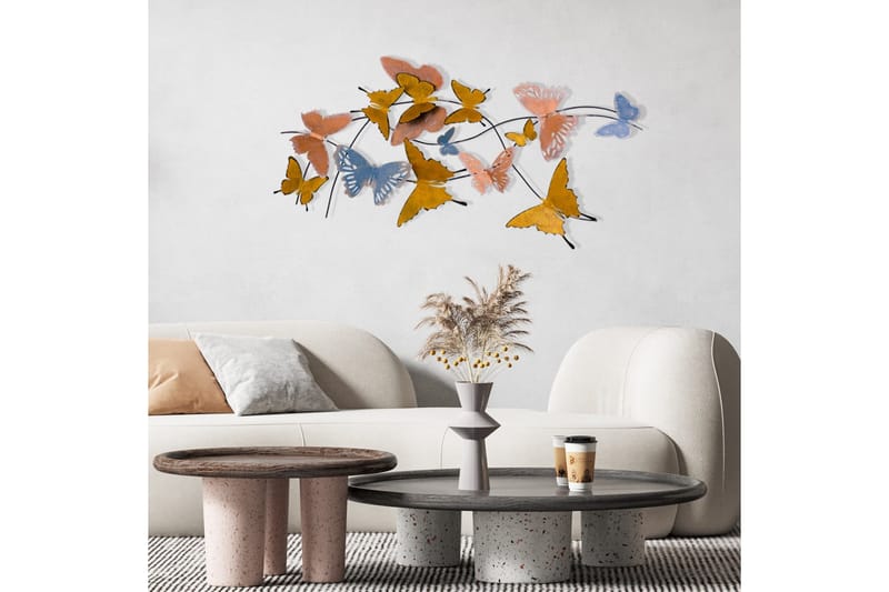 Butterflies Väggdekor - Flerfärgad - Inredning & dekor - Väggdekor - Skyltar - Plåtskylt