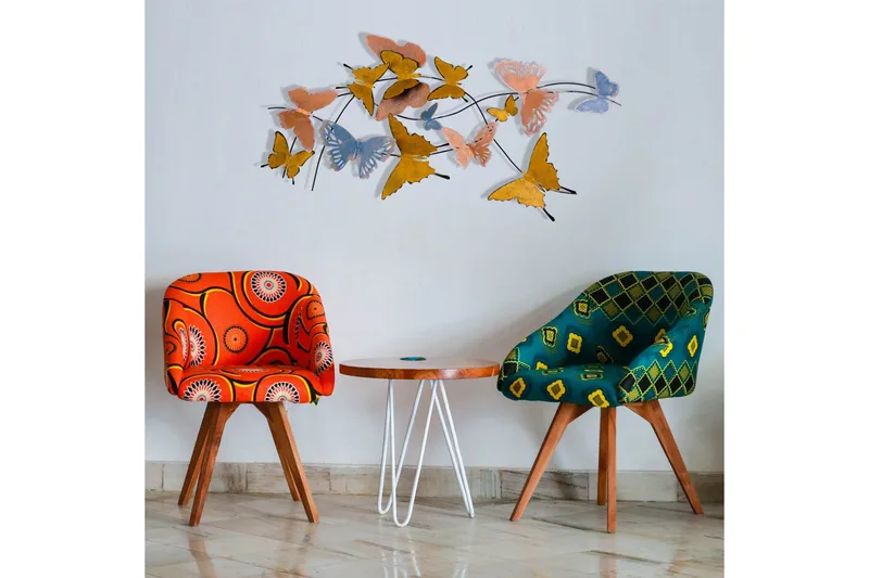 Butterflies Väggdekor - Flerfärgad - Inredning & dekor - Väggdekor - Skyltar - Plåtskylt