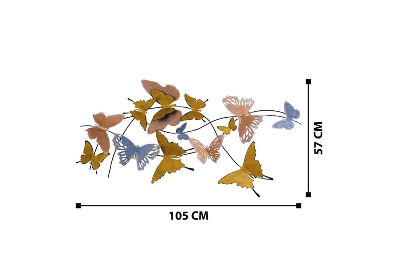 Butterflies Väggdekor - Flerfärgad - Inredning & dekor - Väggdekor - Skyltar - Plåtskylt