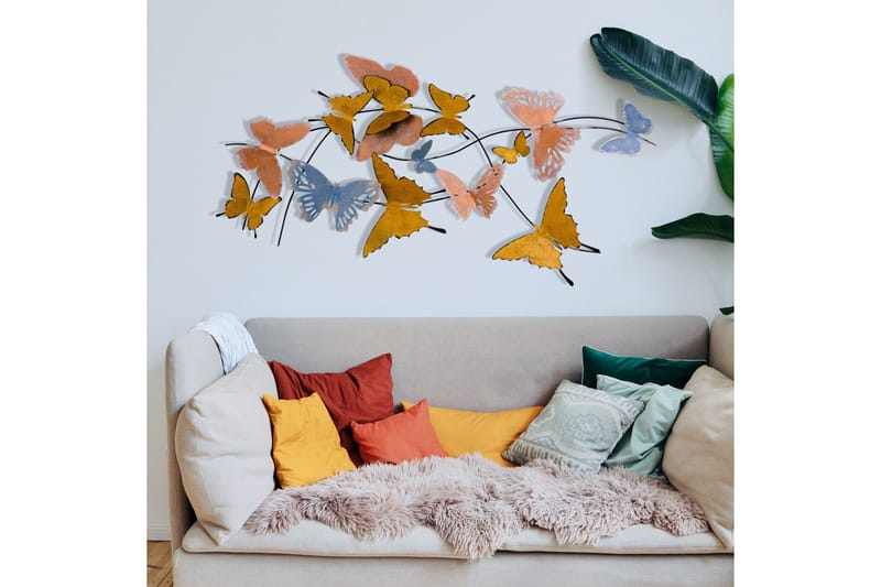 Butterflies Väggdekor - Flerfärgad - Inredning & dekor - Väggdekor - Skyltar - Plåtskylt