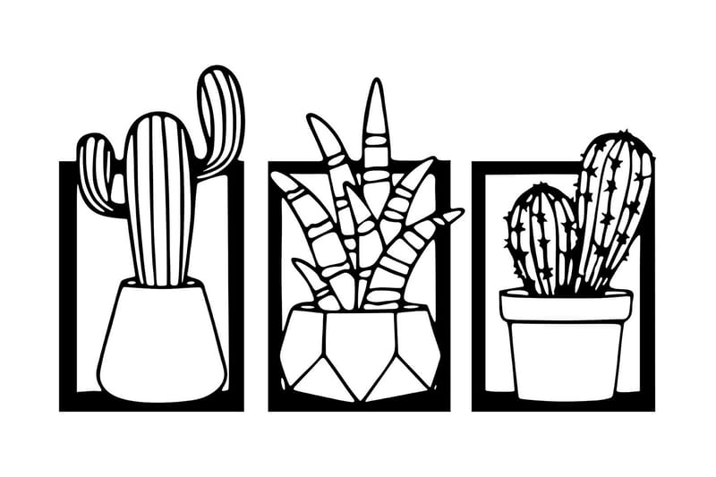 CACTI Väggdekor Svart - Inredning & dekor - Väggdekor - Skyltar - Plåtskylt