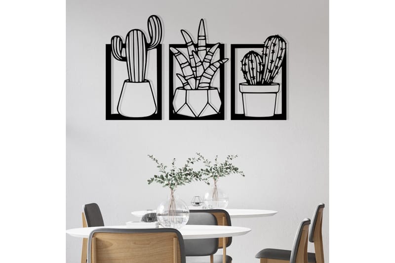 Cacti Väggdekor - Svart - Inredning & dekor - Väggdekor - Skyltar - Plåtskylt