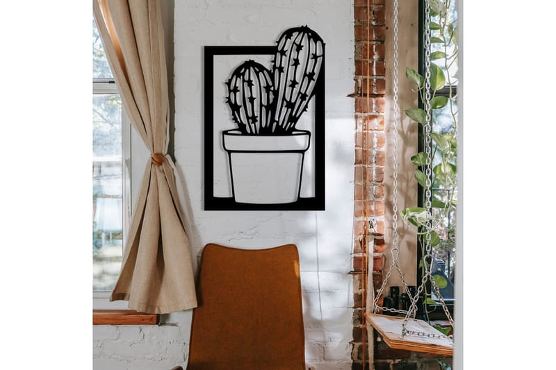 CACTUS Väggdekor Svart - Inredning & dekor - Väggdekor - Skyltar - Plåtskylt