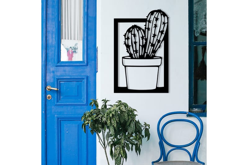 Cactus Väggdekor - Svart - Inredning & dekor - Väggdekor - Skyltar - Plåtskylt