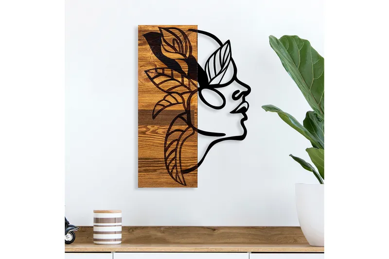 Calm Väggdekor, Svart/Ljus Valnöt