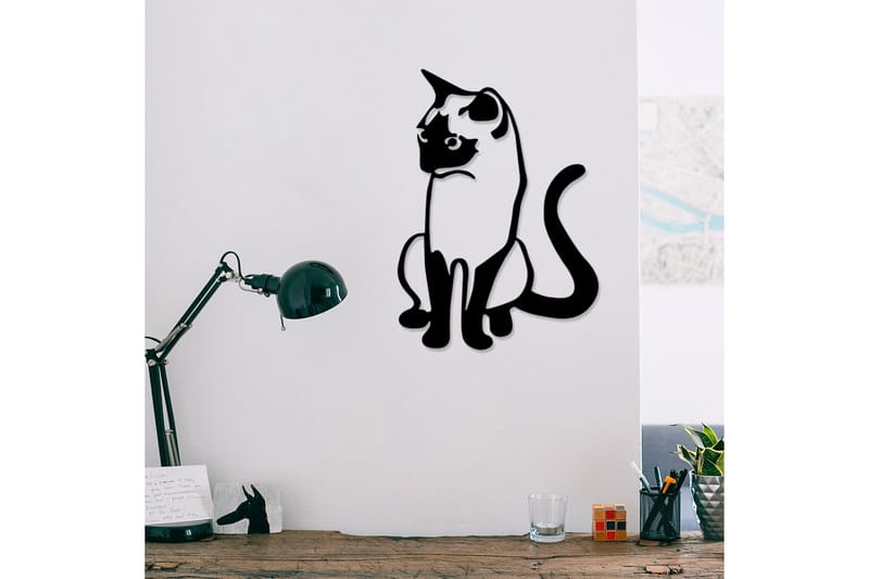 Cat 2 Metal Decor Väggdekor - Svart - Inredning & dekor - Väggdekor - Skyltar - Plåtskylt