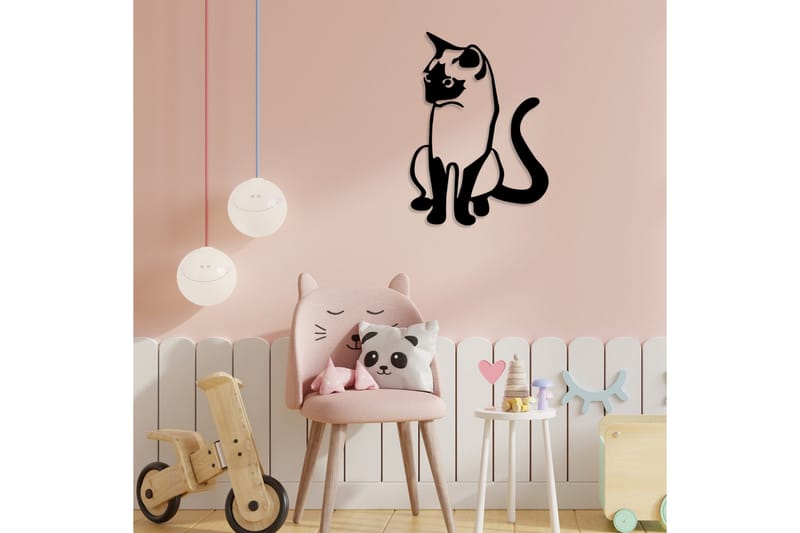 Cat 2 Metal Decor Väggdekor - Svart - Inredning & dekor - Väggdekor - Skyltar - Plåtskylt