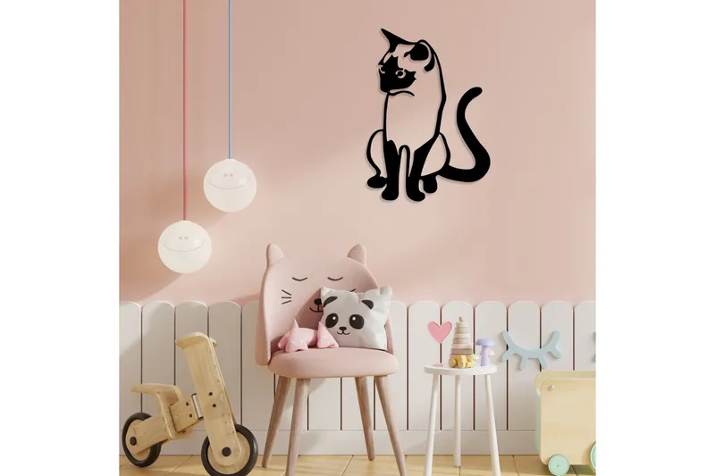 Cat 2 Metal Decor Väggdekor - Svart - Inredning & dekor - Väggdekor - Skyltar - Plåtskylt