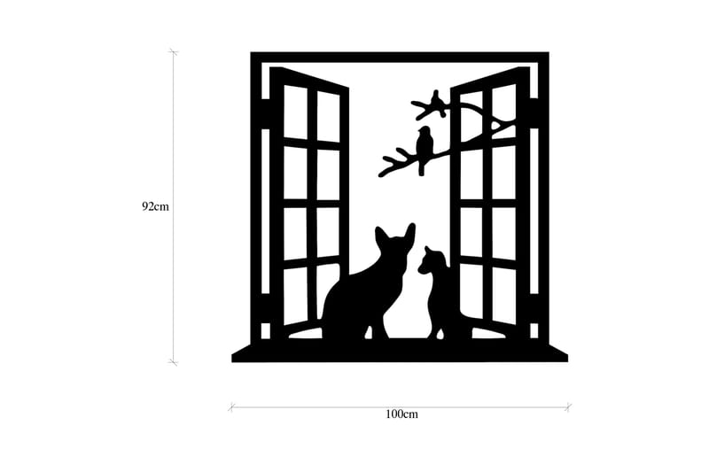 Cat In The Window Väggdekor - Svart - Inredning & dekor - Väggdekor - Skyltar - Plåtskylt