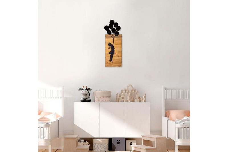 Child And Balloons Väggdekor - Svart - Inredning & dekor - Väggdekor - Skyltar - Plåtskylt
