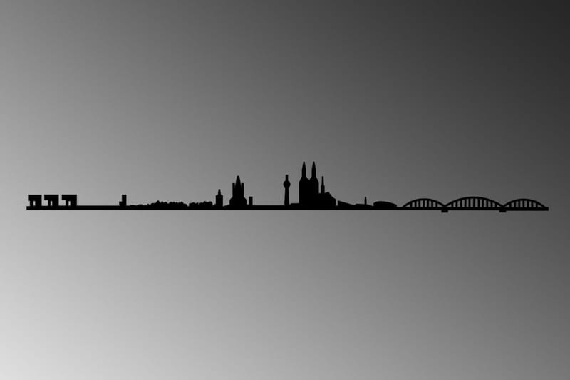 Cologne Skyline Väggdekor - Svart - Inredning & dekor - Väggdekor - Skyltar - Plåtskylt