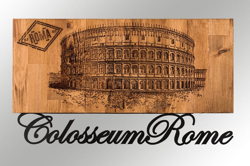 COLOSSEUM Väggdekor Svart/Valnöt - Inredning & dekor - Väggdekor - Skyltar - Plåtskylt