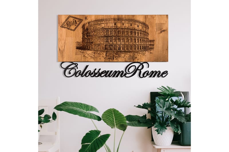 COLOSSEUM Väggdekor Svart/Valnöt - Inredning & dekor - Väggdekor - Skyltar - Plåtskylt