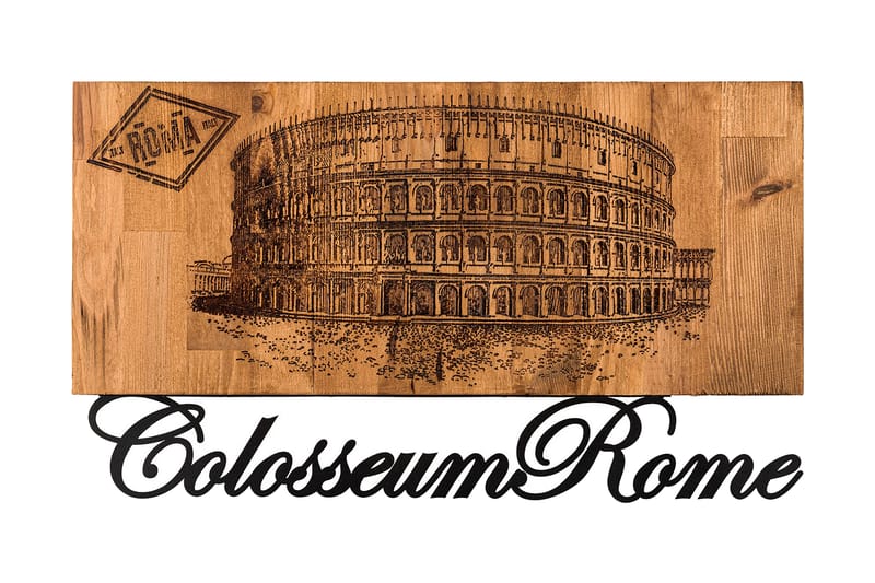 COLOSSEUM Väggdekor Svart/Valnöt - Inredning & dekor - Väggdekor - Skyltar - Plåtskylt