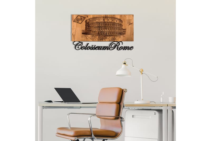 Colosseum Väggdekor - Svart/Valnöt - Inredning & dekor - Väggdekor - Skyltar - Plåtskylt