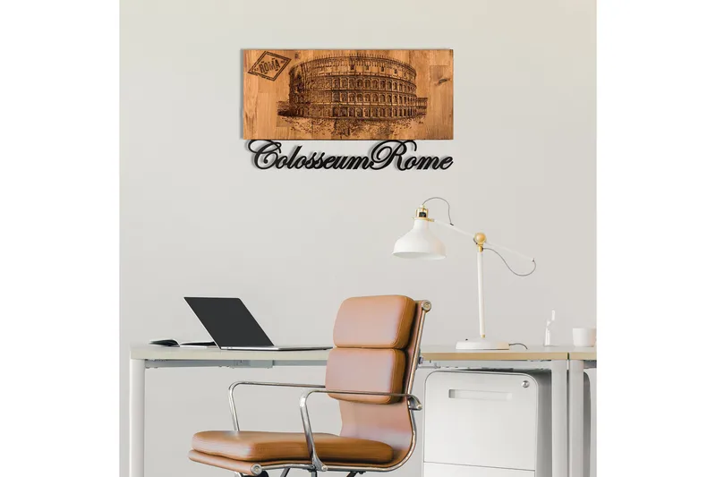 Colosseum Väggdekor - Svart/Valnöt - Inredning & dekor - Väggdekor - Skyltar - Plåtskylt
