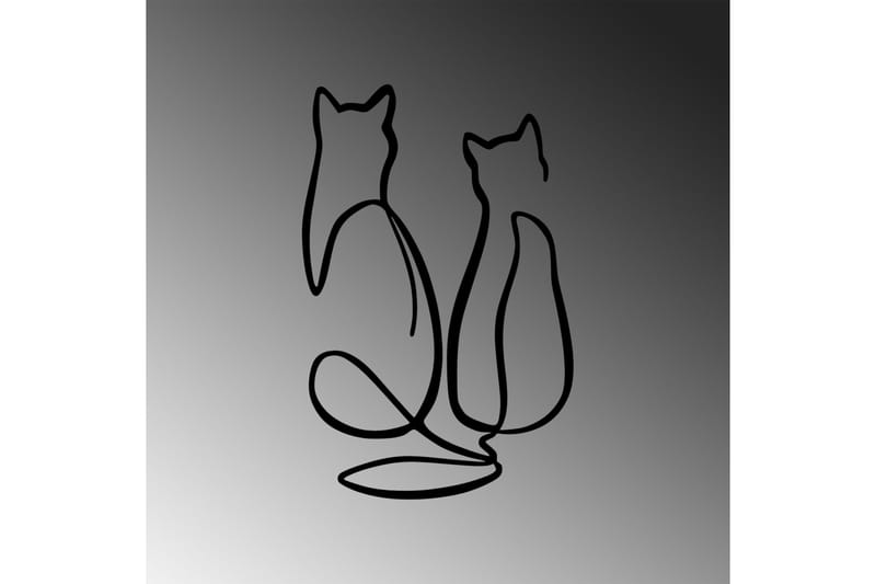 Couple Cat Love Väggdekor - Svart - Inredning & dekor - Väggdekor - Skyltar - Plåtskylt