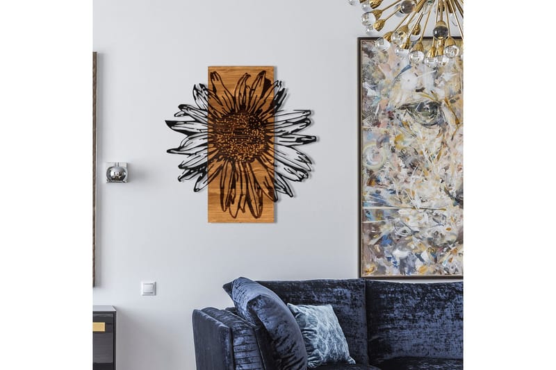 Daisy Väggdekor - Svart/Valnöt - Inredning & dekor - Väggdekor - Skyltar - Plåtskylt