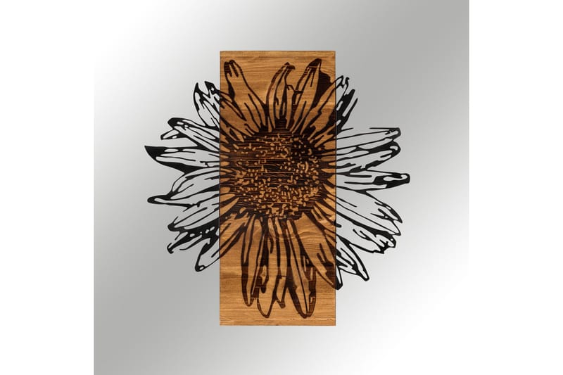 Daisy Väggdekor - Svart/Valnöt - Inredning & dekor - Väggdekor - Skyltar - Plåtskylt