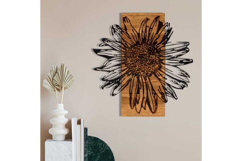 Daisy Väggdekor - Svart/Valnöt - Inredning & dekor - Väggdekor - Skyltar - Plåtskylt