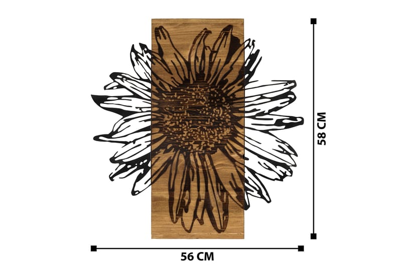Daisy Väggdekor - Svart/Valnöt - Inredning & dekor - Väggdekor - Skyltar - Plåtskylt