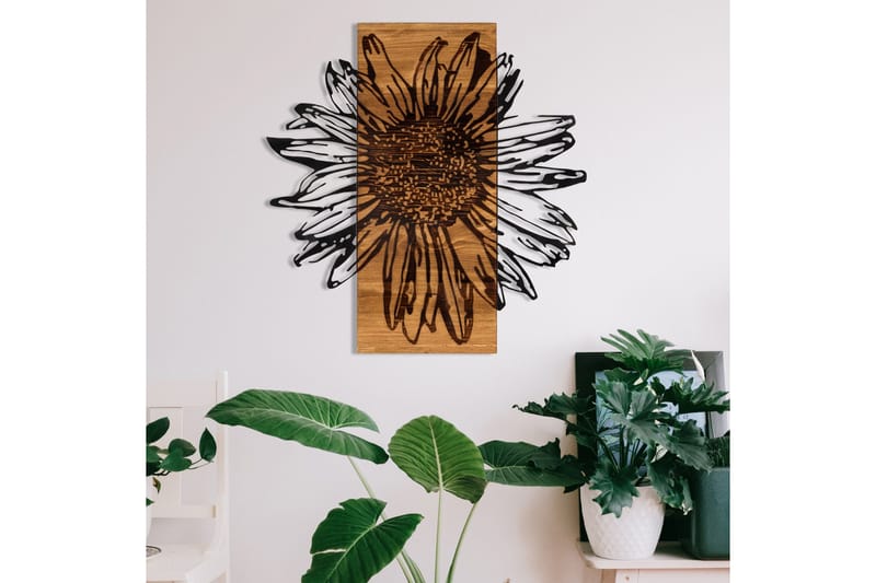 Daisy Väggdekor - Svart/Valnöt - Inredning & dekor - Väggdekor - Skyltar - Plåtskylt