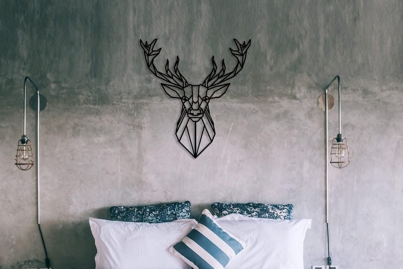 Deer 2 Väggdekor - Svart - Inredning & dekor - Väggdekor - Skyltar - Plåtskylt